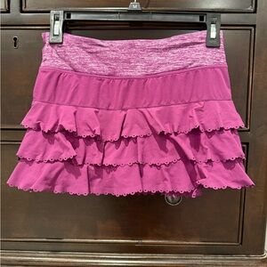 Lululemon Magenta Ruffled Mini Skirt